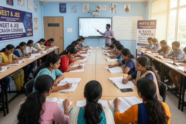 Students learning in a classroom